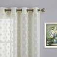 thumbnail image 3 of White Window Curtains 84 inches Long Floral Curtain Panels Farmhouse Sheer Curtains 84 inch Length 2 Panels Set Jacquard Tassel Window Drapes Pompom Curtains for Bedroom Living Room Nursery, 3 of 9
