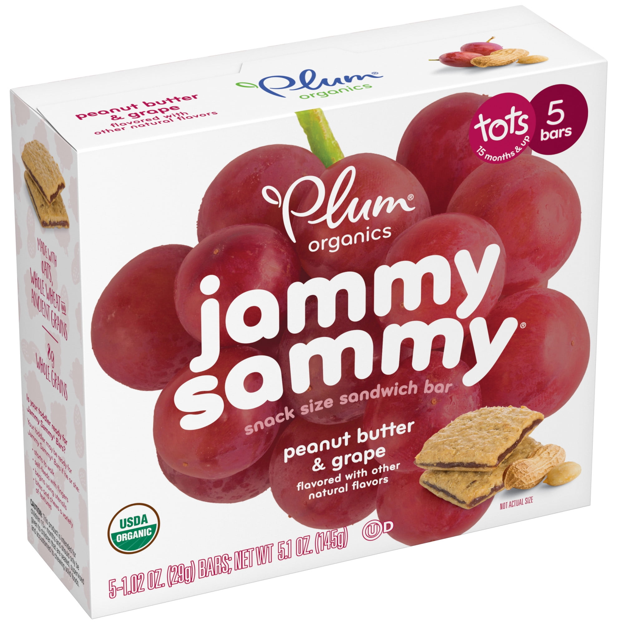 Plum Organics Jammy Sammy Peanut Butter & Grape, 5.1oz (Pack of 5