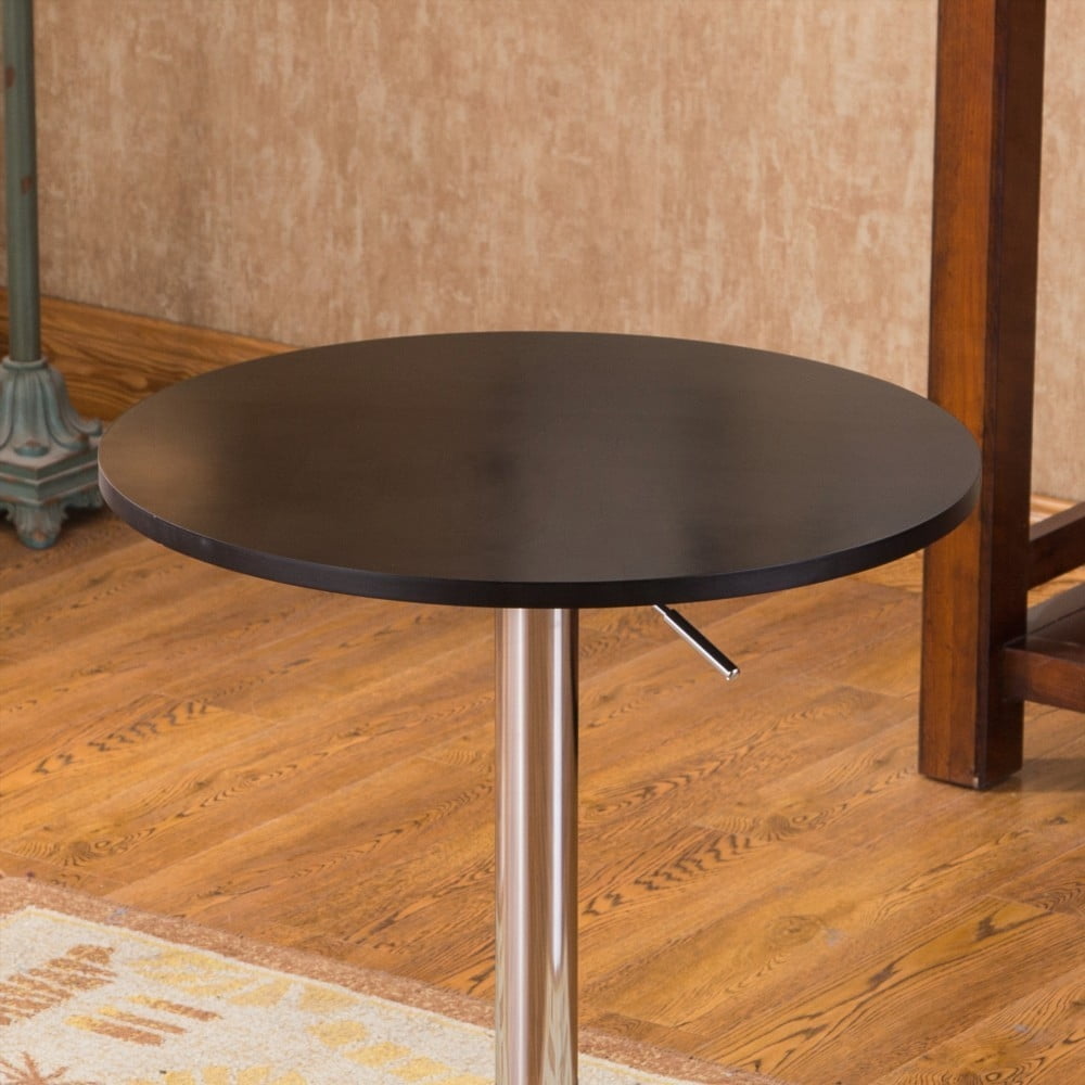 Modern Black Adjustable Wood and Metal Bar Table for Home Decor