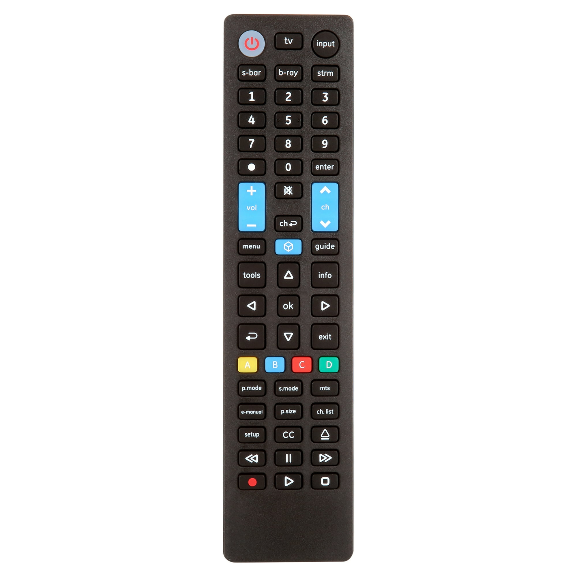 GE 4 Device Universal TV Remote Control Samsung Direct Replacement Black 44235