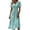 Cyan, variant on Summer Dresses for Women 2026 Short Sleeve Wrap V-Neck Modest Dresses Elastic High Waist A-Line Casual Party Work Dress