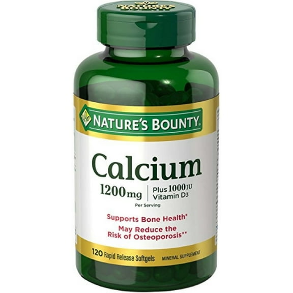 Nature's Bounty Calcium 1200mg   D Softgels 120 ea (Pack of 4)