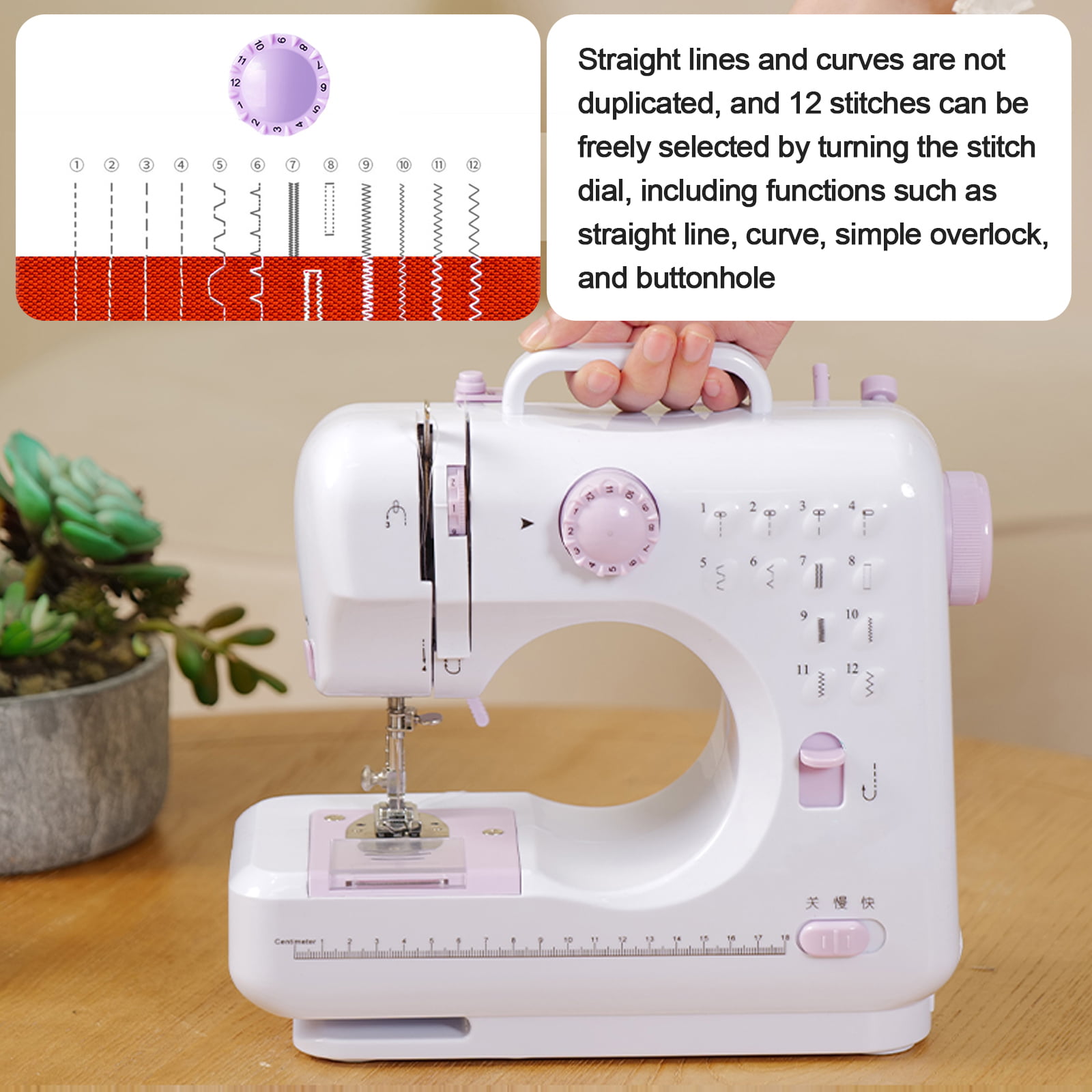 Viferr Mini Sewing Machine 12 Built-in Stitches Household Handheld Electric Portable Sewing Machine with Extension Table for Beginners and Kids Easy