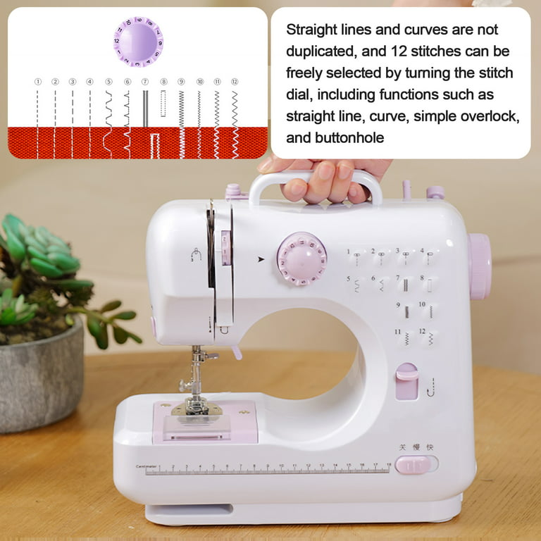 Mini Sewing Machine for Beginners Crafting Mending Heavy Duty Portable  Sewing Machine Household Kids Sewing Machine with 12 Built-In Stitches,  Foot
