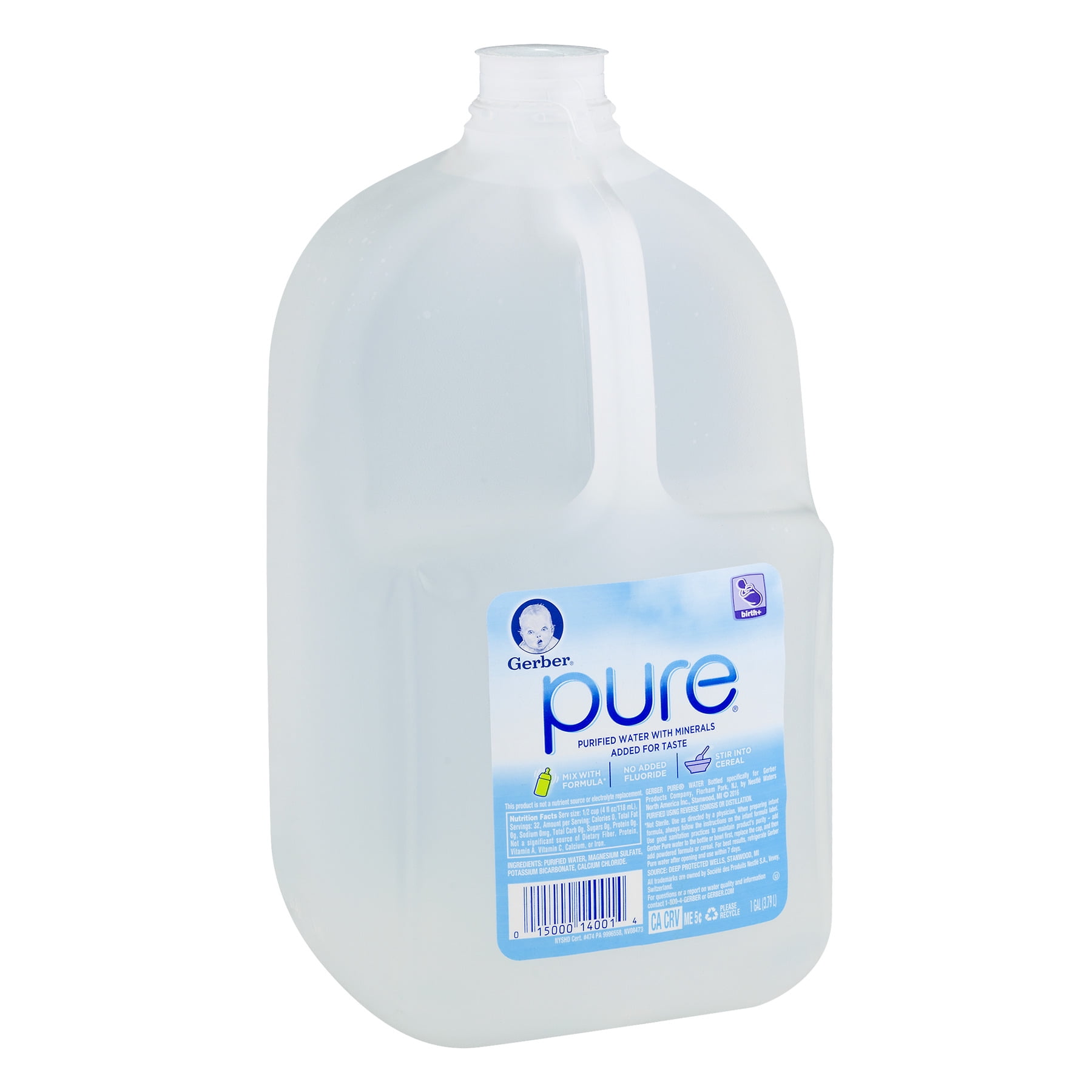 Gerber Pure Purified Water With Minerals 1 0 Gal