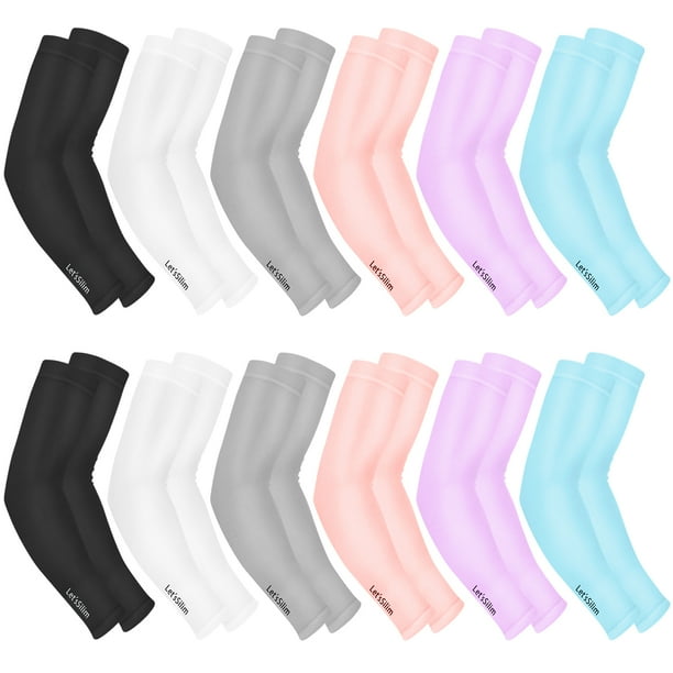 12 Pair UV Sun Protection Cooling Arm Sleeves, Long Sun Protective