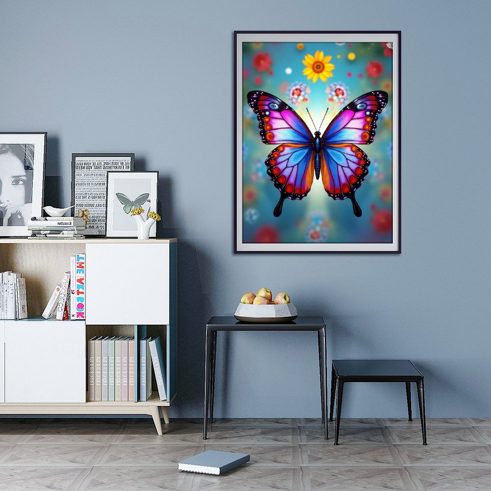 Diamond Art Kit for Adults, Classic Butterfly Print No.1012 Diamond Painting for Adults Beginners, 5D DIY Diamond Art Painting Kits, Colorful Diamond Painting Craft for Home Decor 12x16