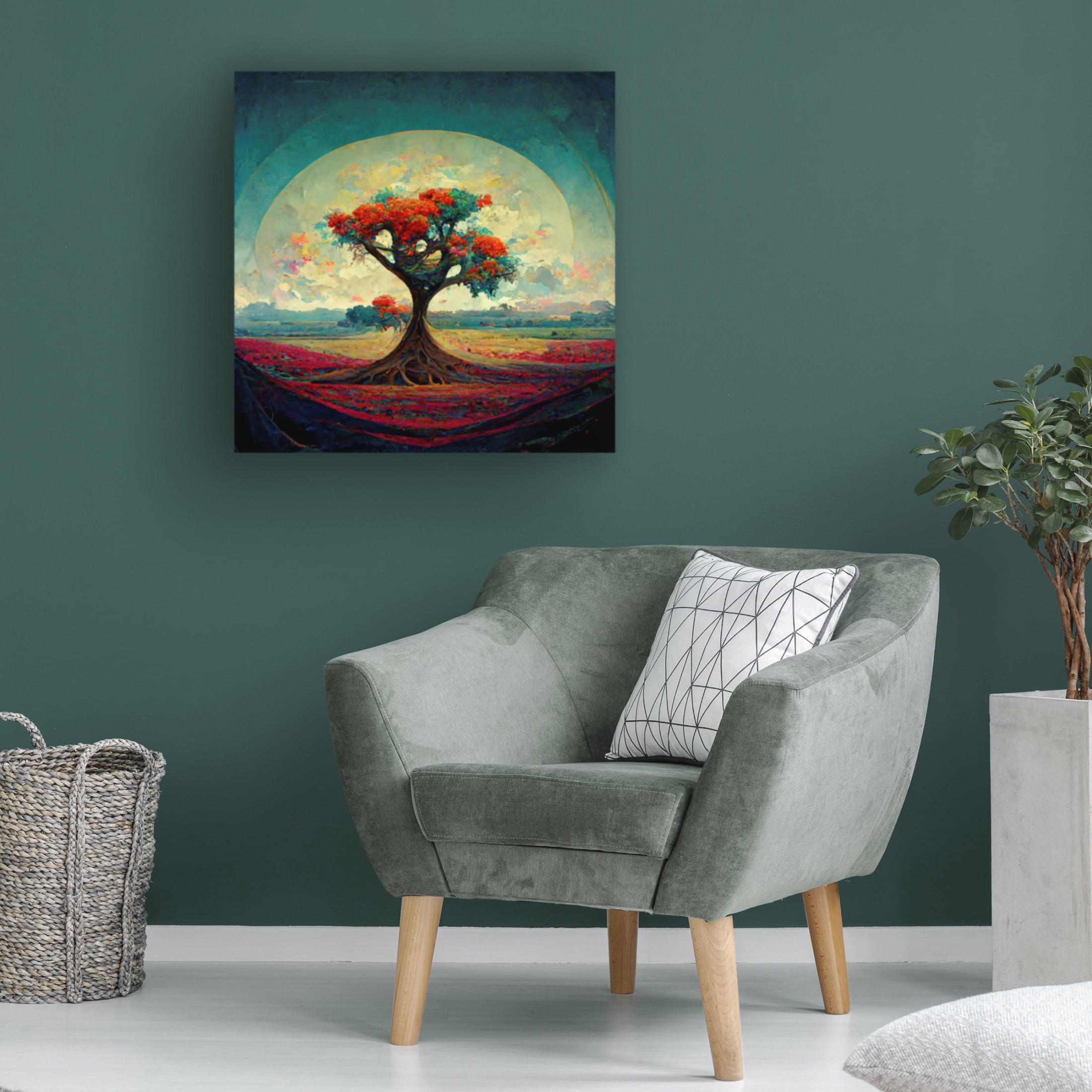 Canvas Wall Art - Ray Heere 'Tree Of Life 6' Wall Art for Living Room, Bedroom, or Office Décor by Trademark Fine Art - 24 x 24 Inches