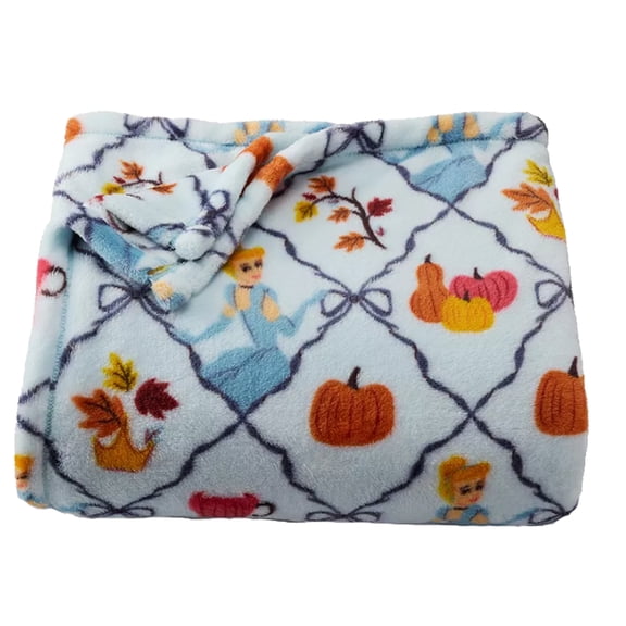 The Big One Oversized Plush Throw Blanket Fall Leaves Princess Cinderella 60" x 72" Child