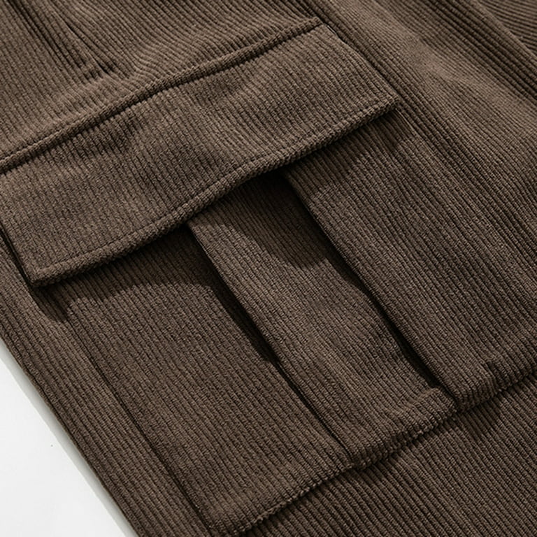 FAIWAD Men's Corduroy Pants Elastic Waist Straight Baggy FAIWAD Men's Corduroy Pants Elastic Waist Straight Baggy