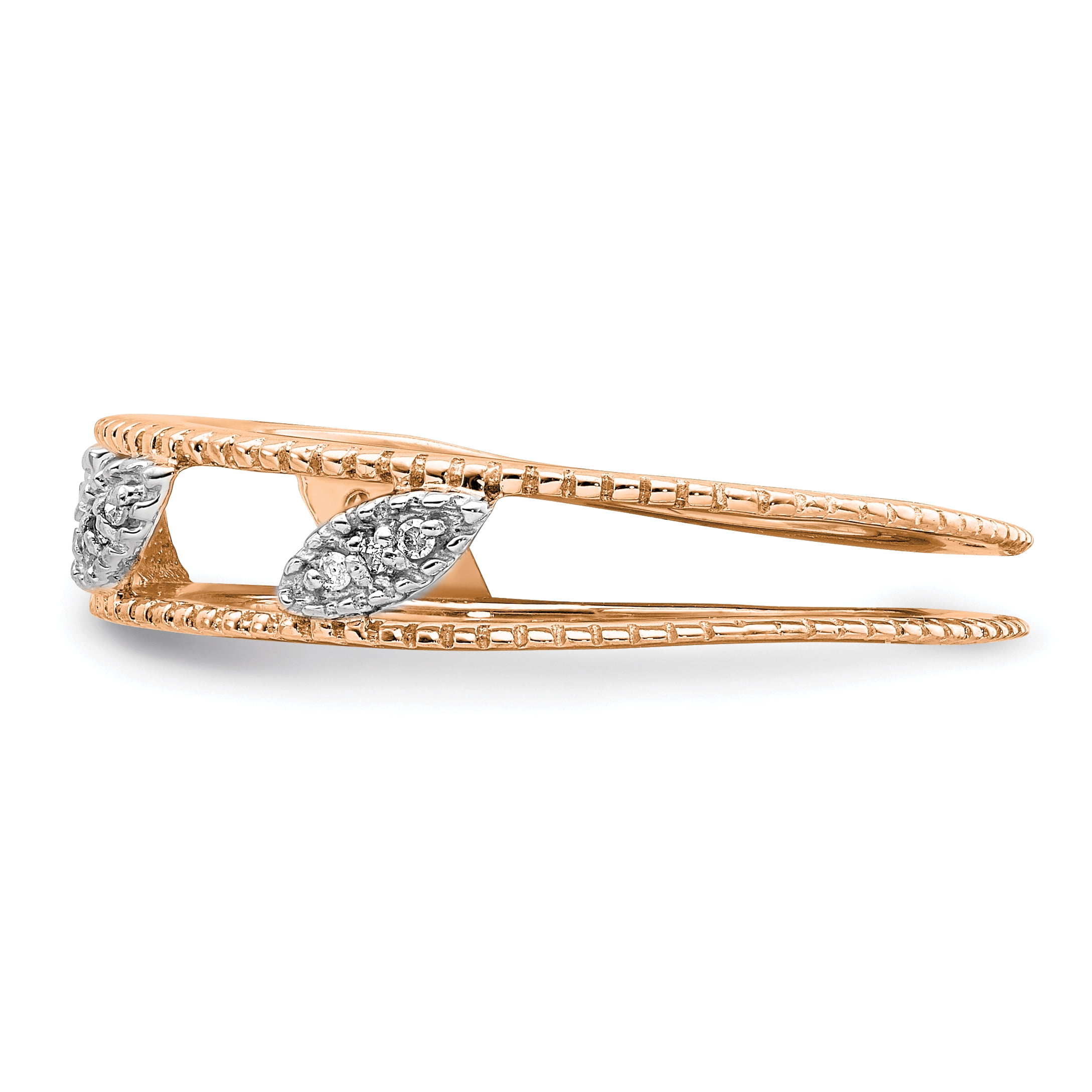 Diamond Sterling Silver Rose Gold-Plated Jacket Ring