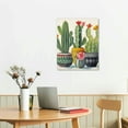 thumbnail image 3 of RUIYC Cactus Wall Art Wall Decor Cactus with Flowers in Mexican Floral Pot Poster Framed Cactus Bathroom Decor Boho Painting Tropical Green Plant Canvas for Decorations, 3 of 5
