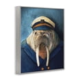 thumbnail image 3 of Stupell Industries Sailor Captain Walrus Animals Painting Gray Framed Art Print Wall Art, 11 x 14, 3 of 8