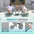 thumbnail image 4 of Wood Look Set of 2 HDPE Outdoor Chaise Lounge Chair, Rolling Pool Lounger, Gray, 4 of 8