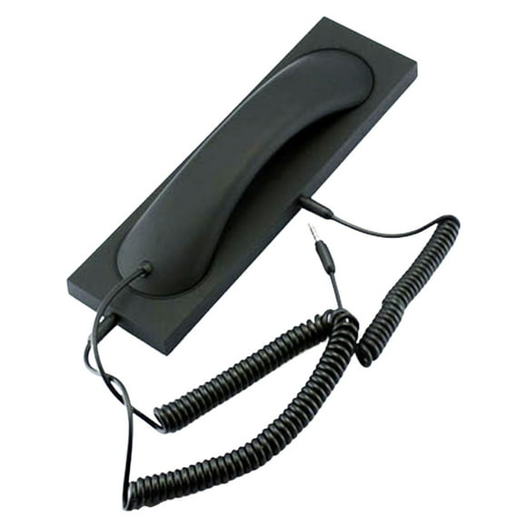 Auriculares retro con micrófono de 3,5 mm para teléfono móvil. Negro
