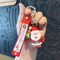 thumbnail image 3 of Christmas Santa Keychain For Christmas Couples Christmas Tree 3D Keychain With Garland Lights Glass Ornament Beach Set Beard Swinging Car Cow Hanging Decorations from Ceiling, 3 of 3
