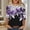 Purple, variant on Uaswgudfs Women's Daily Casual Fashion Unpositioned Print V-Neck Button T-Shirt – Loose Fit 3/4 Sleeve Tops Women's Shirts Green L