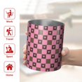 thumbnail image 5 of 12oz Coffee Tumblers Pink Brown Heart Checkered Pattern Stainless Steel Vacuum Insulated Travel Tumbler Coffee Cups Mug with Lid and Straw with Cleaning Brush for Cold & Hot Drinks, 5 of 5