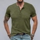 thumbnail image 3 of Ceisia Men's Slim-Fit Henley Neck Slub Cotton Short Sleeve T-Shirt Army Green XXL Gifts, 3 of 7