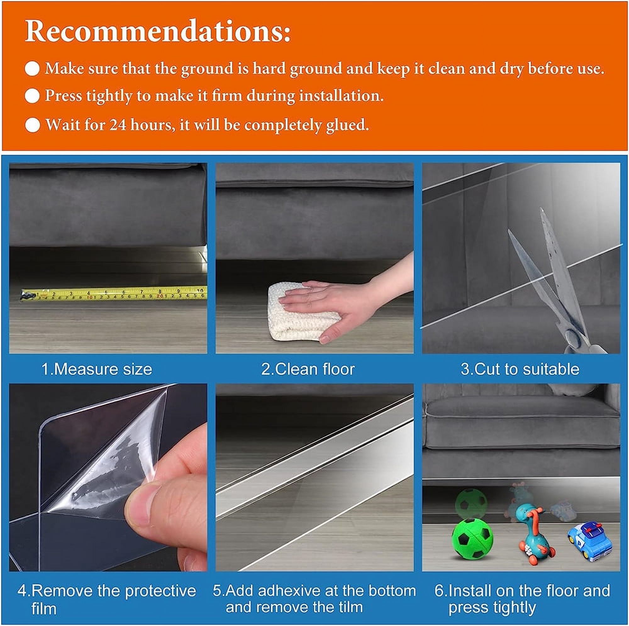 5 Pack Under Bed Blocker for Pets Dogs, NOGIS 4.7 Inches High Toy Blocker, Couch Blockers with Strong Adhesive, Gap Stopper Under Couch or Bed to Stop Things Going Into