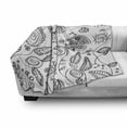 thumbnail image 3 of Floral Soft Flannel Fleece Blanket, Doodle Style Circular Swirled Flower Petals Butterfly Leaves Curved Branches Design, Cozy Plush for Indoor and Outdoor Use, 50" x 60", Black White, by Ambesonne, 3 of 6