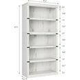 thumbnail image 3 of IDEALHOUSE 5 Tier Bookcase, Farmhouse Book Shelf with Storage, Tall Book Case Wooden 5 Shelf Bookcase for Home Office, Living Room, Bed Room (White, 67.4" H x 31.5" W x 12.8" D), 3 of 7