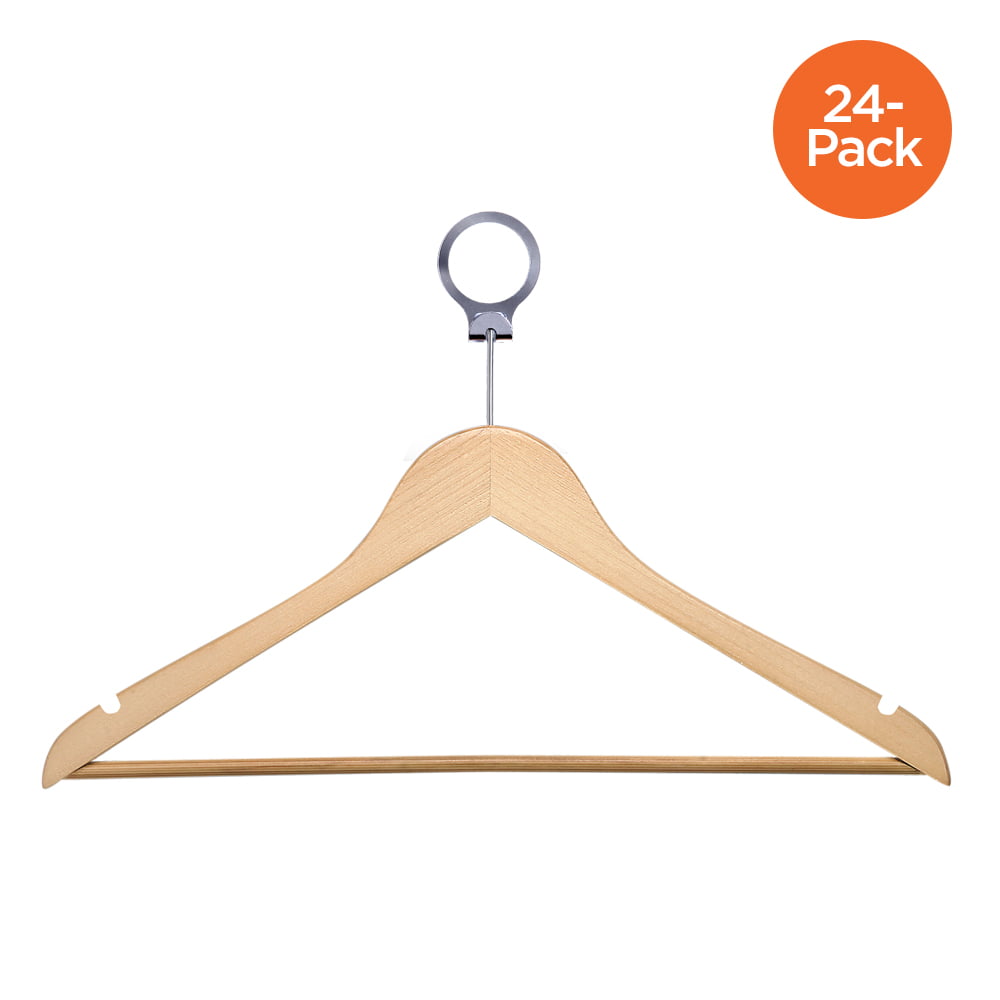  HoneyCanhDo HNG-01733 Hotel Suit Hangers, Maple, 24-Pack :  Movies & TV