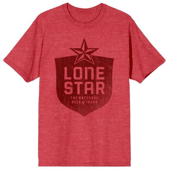 Lone Star Tonal Vintage Logo Art Crew Neck Short Sleeve Women's Red Heather T-shirt-Medium