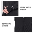 thumbnail image 5 of BALEAF Men's Long Sleeve running Shirts Full Zip UPF 50+ Jacket Hoodie with Pocket for Hiking Workout Black S, 5 of 7