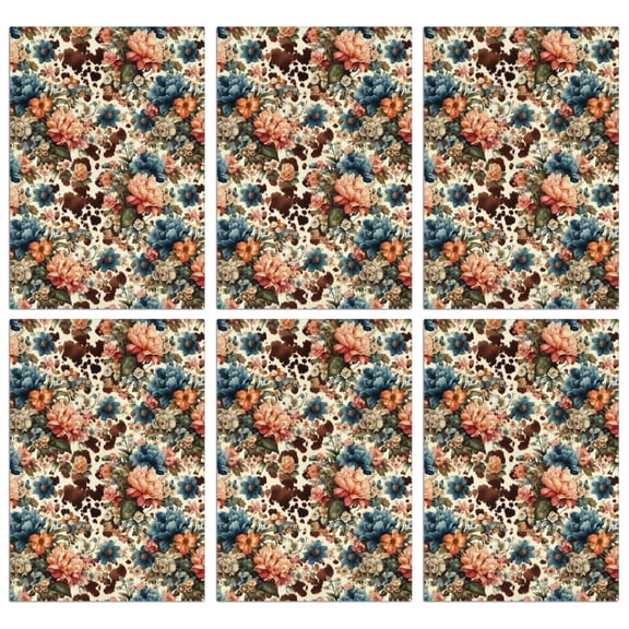 6 Pcs Funny Kitchen Towels,Pioneer Flower Floral Print Pattern Microfiber Dish Towels,Kitchen Tea Towels,Kitchen Towel Set (18" X 26")