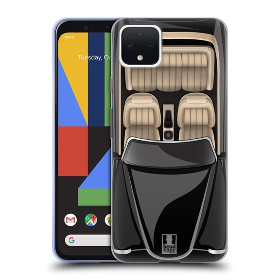 Head Case Designs Classic Cars Black Soft Gel Case Compatible with Google Pixel 4