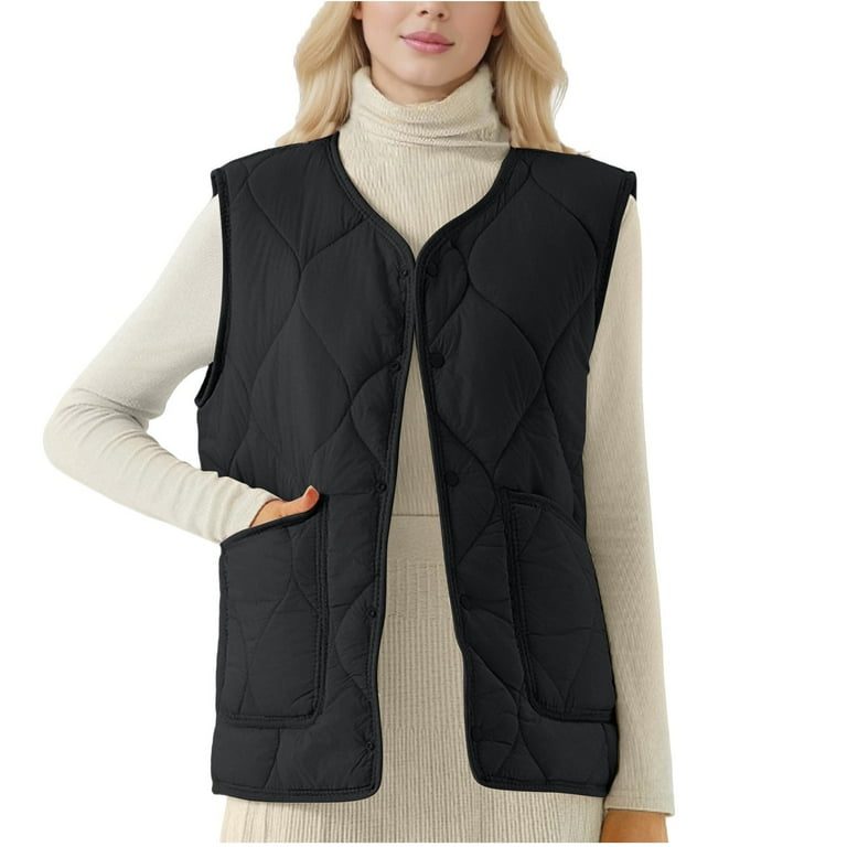 Byworldtasic Womens Vests Womens Warm Fleece Fuzzy Vest