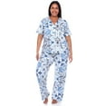 thumbnail image 1 of White Mark Women's Tropical Short Sleeve Button-Down Pajama Set, 1 of 6