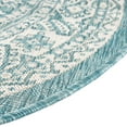 thumbnail image 6 of Unique Loom Outdoor Aztec Collection Area Rug - Chalca (4' Round Aqua/Ivory), 6 of 7