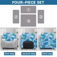 thumbnail image 4 of HUIACONG Blue Tropical Plumeria Palm Leaf Print 4-Piece Recliner Slipcovers, Side Pocket Breathable Stretchy Wrinkle Free Fabric, Machine Washable Easy Setup Furniture Protector, 4 of 7