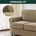 thumbnail image 4 of 2024 Sofa Cover with Separate Cushion Slipcover Stretch Checks (Sofa  Wine), 4 of 7