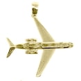 thumbnail image 2 of MEN'S NEW 14k YELLOW GOLD OVER STERLING SILVER JET AIRPLANE AIR BUS AVIATION CHARM PENDANT, 2 of 8