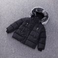 thumbnail image 4 of Otqutp Winter Hooded Jacket Coat Windproof Cute Warm Outwear Baby Down Jacket Boys Jacket with Collar Girls Down Coat Trench Coat Thick(Black,6-12 Months), 4 of 9