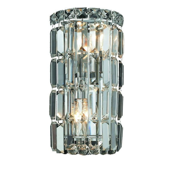 2030 Maxime Collection Wall Sconce W6in H12in E4in Lt:2 Chrome Finish (Royal Cut Crystals)