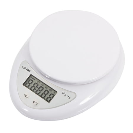 Zimtown 5kg 5000g/1g Digital Kitchen Food Diet Electronic Weight Balance Weighing Scale, White