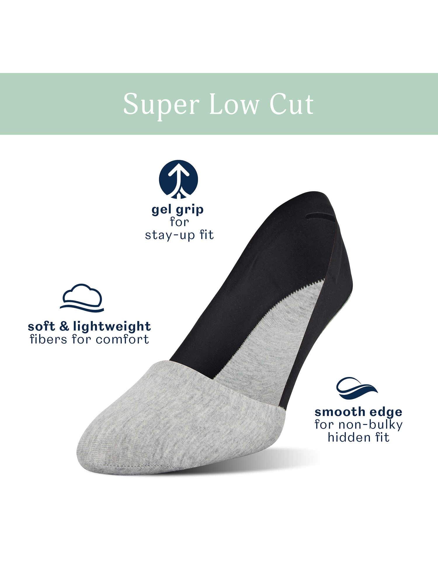 Peds Women's Smooth Edge No Show Socks, 12 Pairs