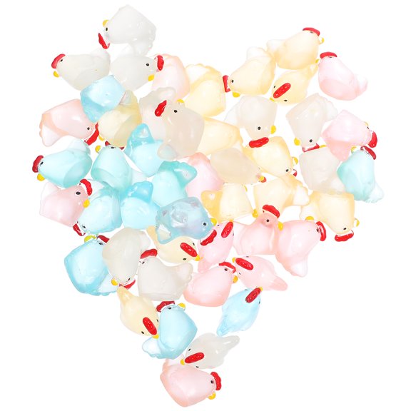 48pcs  Miniature Chicken Statues Resin Chick Figurine Cute Animal Mini Garden Decorations