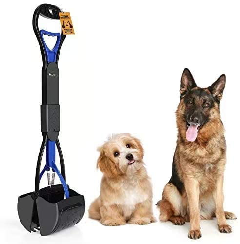 with Non-Breakable High Strength Durable Spring & Premium Materials Foldable Dog Poop Waste Pick Up Rake Jaw Claw Bin for Grass and Gravel Balhvit Long Handle Portable Pet Pooper Scooper for Dogs 