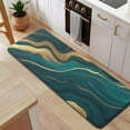 thumbnail image 5 of Teal Gold Wave Marble Pattern Kitchen Rug Mat,Kitchen Runner Rugs Non Skid Washable,Decorative Kitchen Floor Mats for Kitchen,Sink,Laundry,17"x47.2", 5 of 7