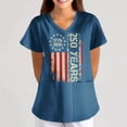 thumbnail image 2 of AHMOMEI S-5XL Plus Size Women's 250 Anniversary USA Women Scrub Top Stars Stripes Nurses Working Uniforms with Pocket Blue M, 2 of 6