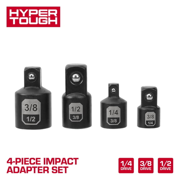 Hyper Tough 4-Piece Cr-V Impact Adapter Set (SAE)