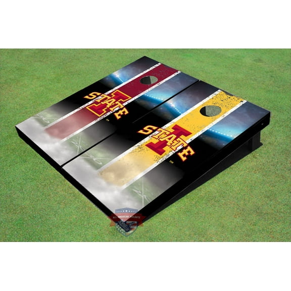 Iowa State University "I" Field Long Strip Alternating Themed Cornhole Boards