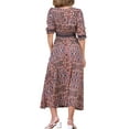 thumbnail image 3 of Vestido Maxi Boho para Mujeres INSPIRE CHIC, Vestido Floral Largo de Verano con Mangas 3/4, Color Marrón, 3 of 6