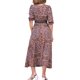 thumbnail image 3 of INSPIRE CHIC Vestido Maxi Boho para Mujeres, Vestido Floral Largo de Verano con Mangas 3/4, Color Marrón, 3 of 6