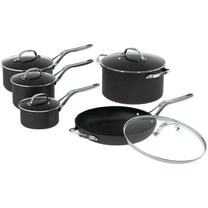 THE ROCK by Starfrit 10-Piece Non-Stick Aluminum Cookware Set with Stainless Steel Handles, Black, 060319-001-0000